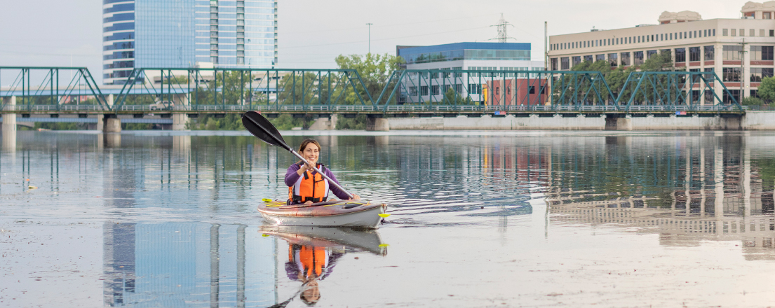 Kayaker in river