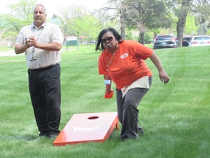 HAP Employees are serious about playing cornhole