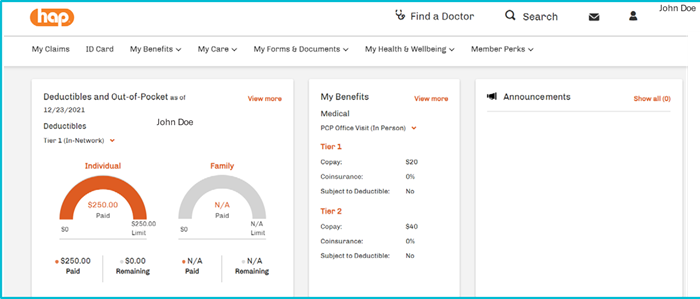 Member Portal Home Page Image